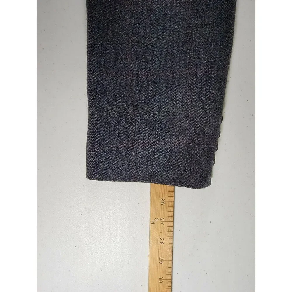 Mark Shale Windowpane Black Suit Jacket Sport Coat Blazer - 42XL